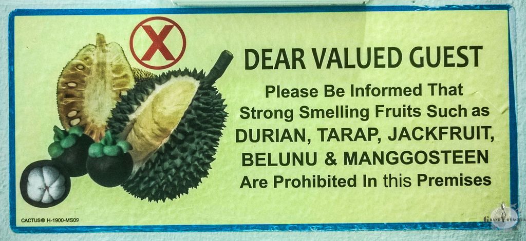 Le durian, ce fléau odorant de Malaisie, est interdit à l'hôtel.